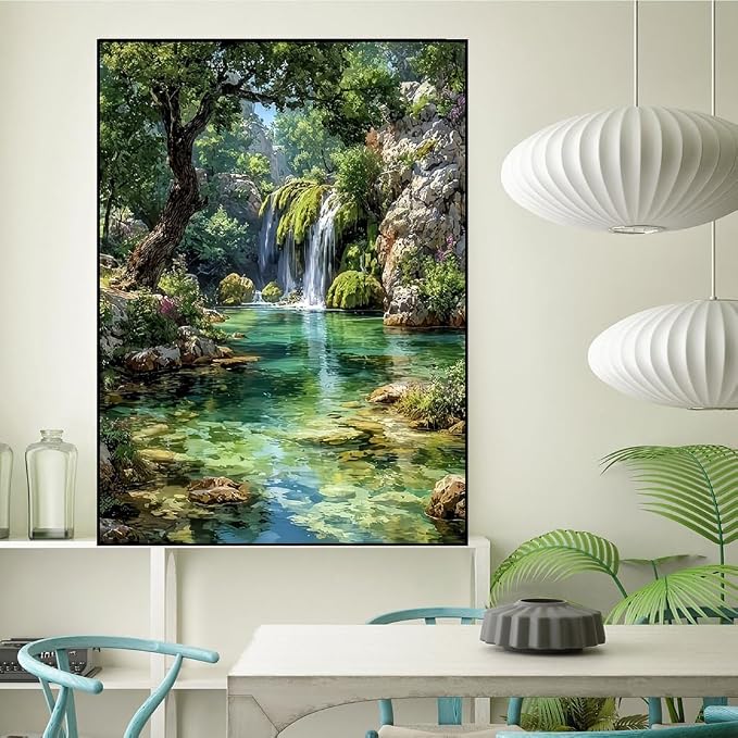 WUDWL Landscape Paint by Numbers Kit for Adults,Color By Numbers for Adults | Scenery Decor Painting by Number On Canvas, Paint Number Artist Funny Without Frame DIY, Home Wall Decor, 12x16in