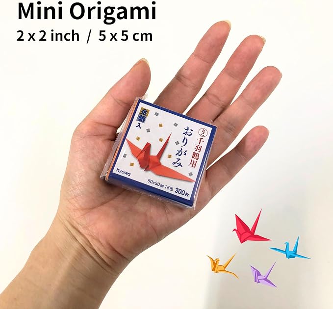 Mini Origami Paper, 2 x 2 Inch Square, 15 Color, 300 Sheets, 2 Pack