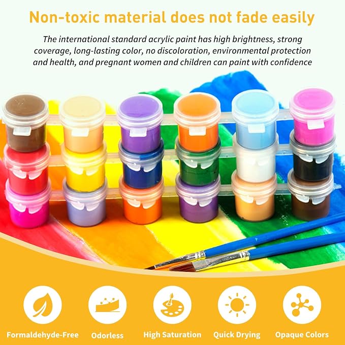 Skull Paint by Numbers Kit for Adults, 16x16 inch | DIY Painting Kits Crafts for Adults, Relieve Stress, Gift, Home Wall Decor