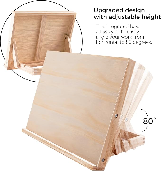 Koseibal 2 Pack Tabletop Wood Easel Stand for Art Painting Canvas Display | Portable Angle Wooden Art Easel Stand, Adjustable Sketching Board for Student, Artist, Beginner Canvas Painting