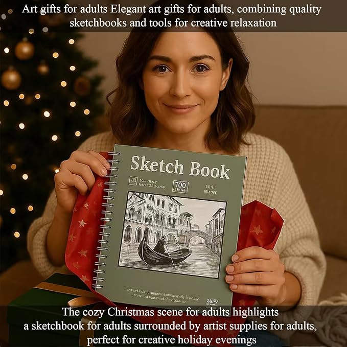 SuFly Small Sketch Book 5.5"x8.5", 2-Pack Mini Sketchbook, Spiral Bound Sketchbook Hardcover with 200 Sheets of 68lb/100gsm Mini Drawing Pad Paper, Small Sketch Pads for Drawing for Adults & Kids.
