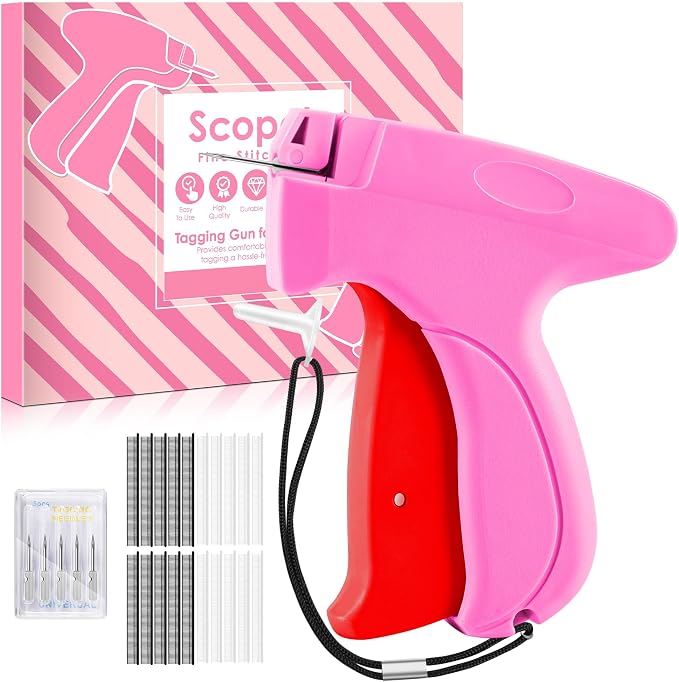 Stitch Gun for Clothes - Handheld Stitch Gun Quick Clothing Fixer - Tagging Gun - Includes 6 Needle, 1000 Black Fasteners & 1000 White Fasteners
