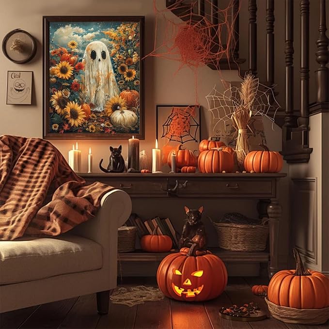 Paint by Numbers for Adults Ghosts, Halloween Paint by Number on Canvas