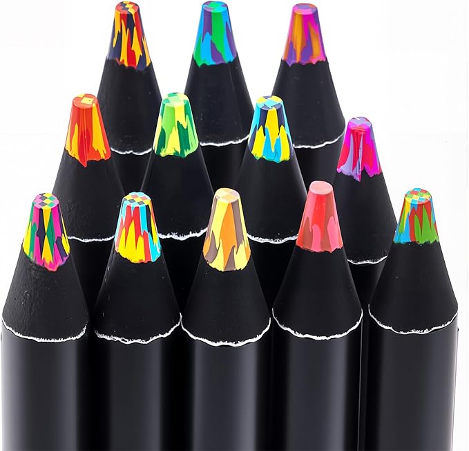 12 Rainbow Colored Pencils Set,Art Supplies & Stocking Stuffers,Teen Girl Boys Gifts Trendy Stuff,Party Favors Arts and Crafts for Kids Ages 8-12,Gifts for 5-12 Year Old Girl,Drawing & Sketch Pencil