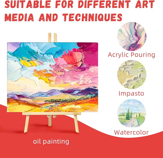 Simetufy 24 Pack 12 x 16 inch Canvas Boards for Painting, Canvas Panels | Gesso Primed Acid-Free 100% Cotton for Acrylic Oil Watercolor Tempera Paints