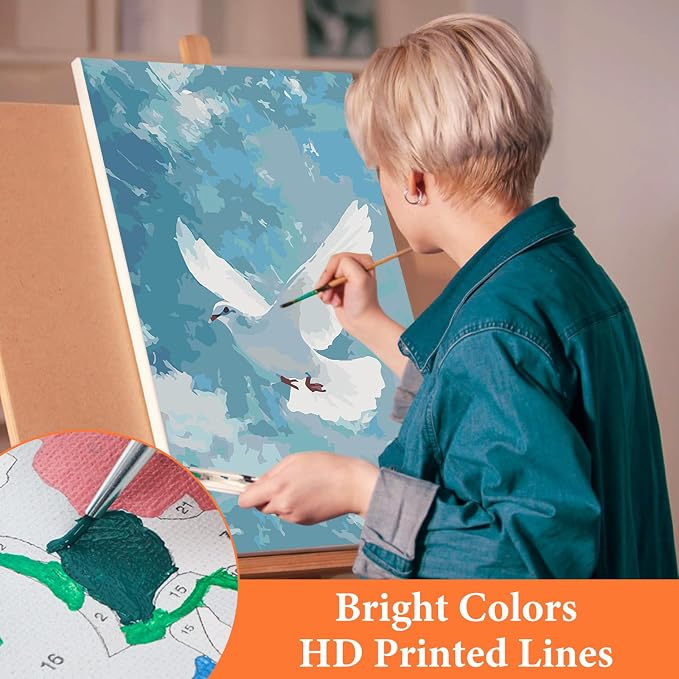 6 Pack Paint by Numbers Kit for Adults Jesus, Without Frame 10x14 Inch | Christian Adult Paint by Number Kits on Canvas, DIY Acrylic Painting by Numbers, Stress Relief Gift, For Home Wall Decor