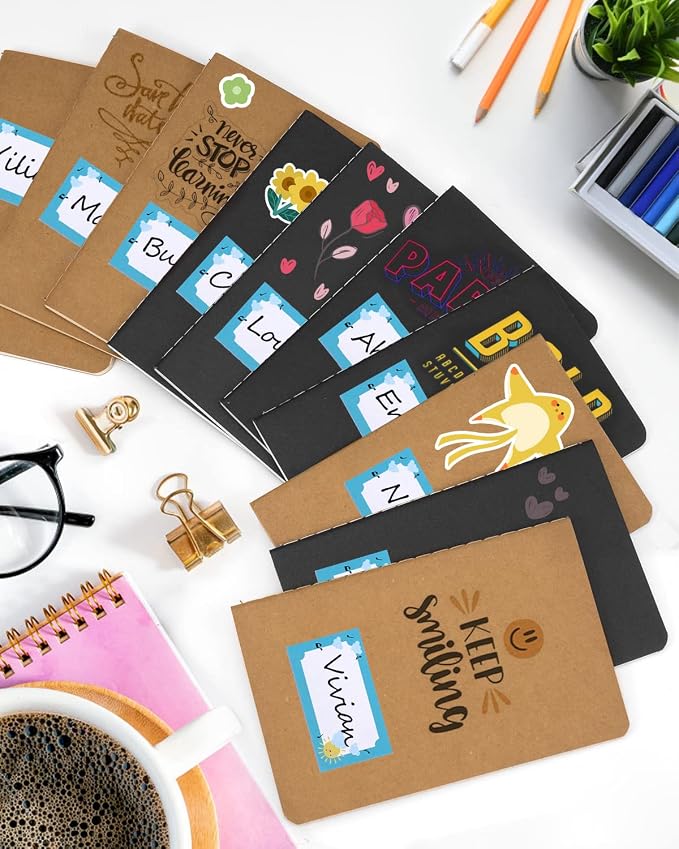 Gwybkq Mini Notepads Bulk 12 Pack Small Journal Pocket Size Notebooks for Kids 3.5 x 5.5 Inches Softcover Memo Pads, 30 Sheets/60 Pages(Black Cover)