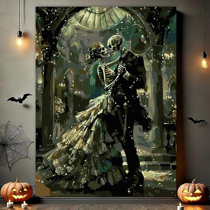 askkqtx Skull Paint by Numbers Kit for Adults Unframed 16x20 Inch