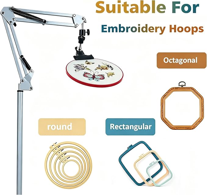 Embroidery Hoops Stand Lap Nurge Embroidery Hoop Stand Lap Embroidery Stands for Hand Work Needlepoint Stand Nurge,Embroidery Holder Stand Embroidery Stand Lap Suitable for Embroidery Kit and