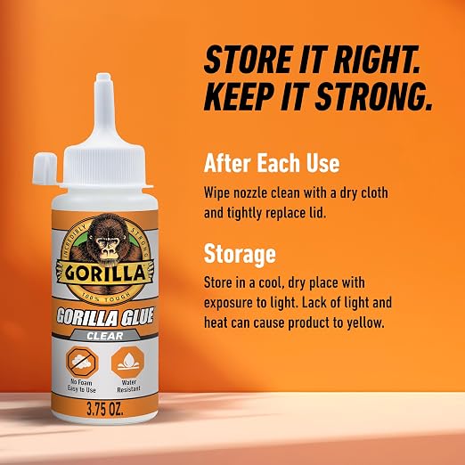 Gorilla Clear Glue, All Purpose, Polyurethane, 3.75 oz Bottle