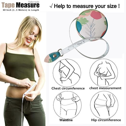 Tape Measure for Body Measuring Fabric Sewing Tailor Ruler Flexible Soft Pocket Small Mini Body Measurement Cloth Measuring Tape 60 Inch Premium Leather Retractable Tape Measure