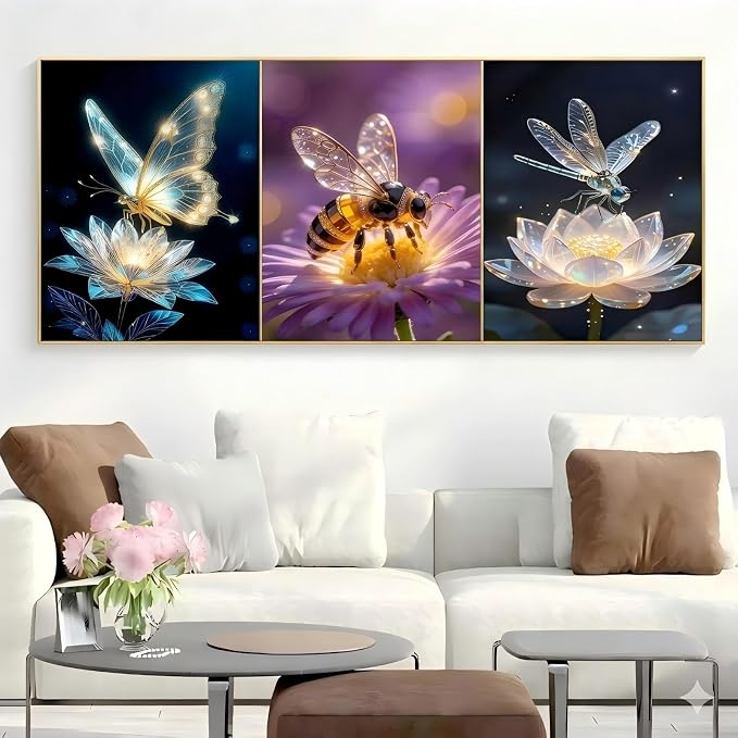 askkqtx 3 Pack Butterfly Diamond Art Kits for Adults Beginners 12x16 Inch