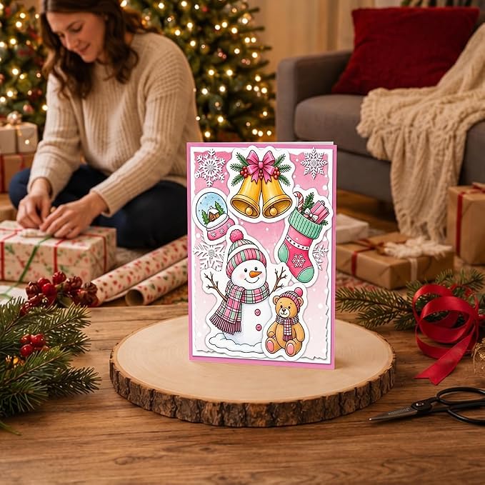 Card Making Stamps and Cutting Dies Set(Christmas Elements) | Durable Silicone Stamps and High - Quality Carbon Steel Dies for Card Making, Photo Albums and Diary Decoration