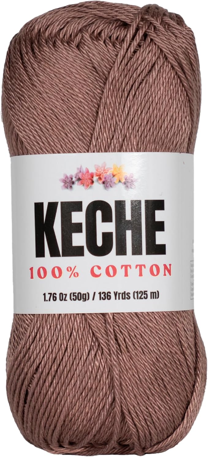 Cotton Yarn - 100% Cotton Yarn for Crocheting and Knitting, Mercerized Cotton Amigurumi Yarn Fine-Sport 2 1.76 oz (50g) / 136 Yrds (125 m) - Camel