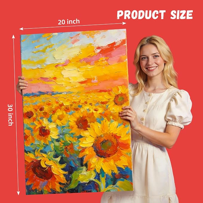 Simetufy 5 Pack 20"x30" Large Canvas Boards for Acrylic & Oil Painting | Paint Canvas Panels for Adults & Artists– 100% Cotton Acid Free Primed