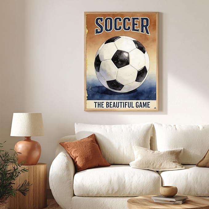 CRZMODE Soccer Paint by Numbers Kit for Adults, Soccer Paint by Numbers for Adults, Acrylic Painting Crafts for Home Decor Gift 16x20inch