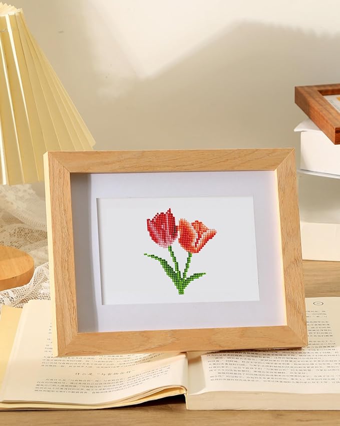 PeakLuv Small Diamond Art Kits Flowers Mini Diamond Painting Kit for Adults