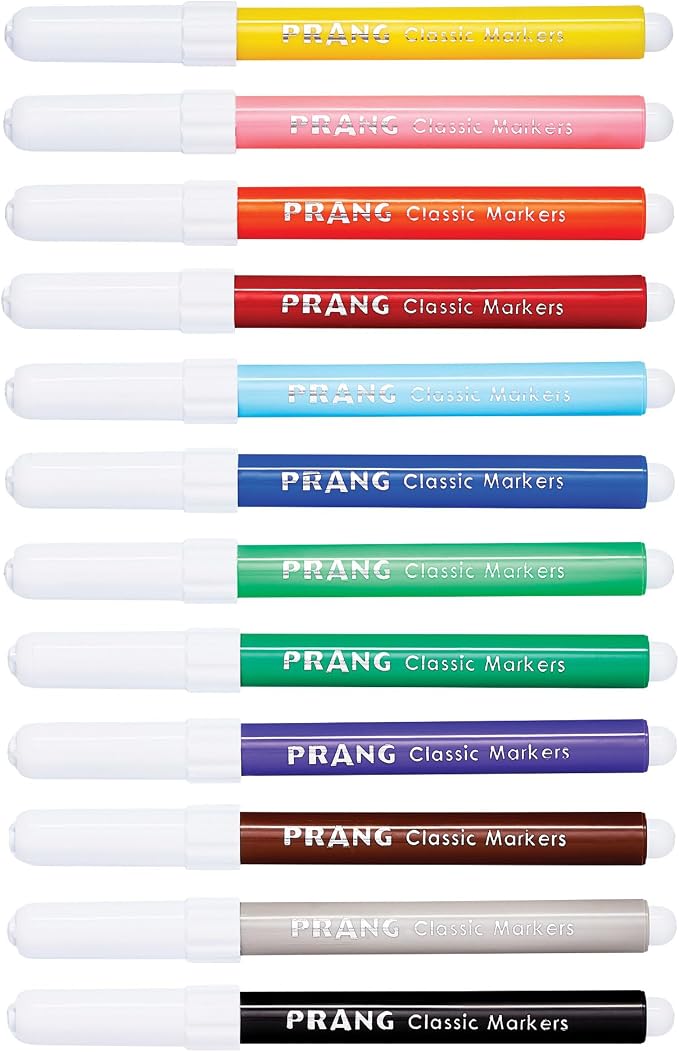 Prang Classic Art Markers, Bullet Tip, Assorted Colors, 12 Count