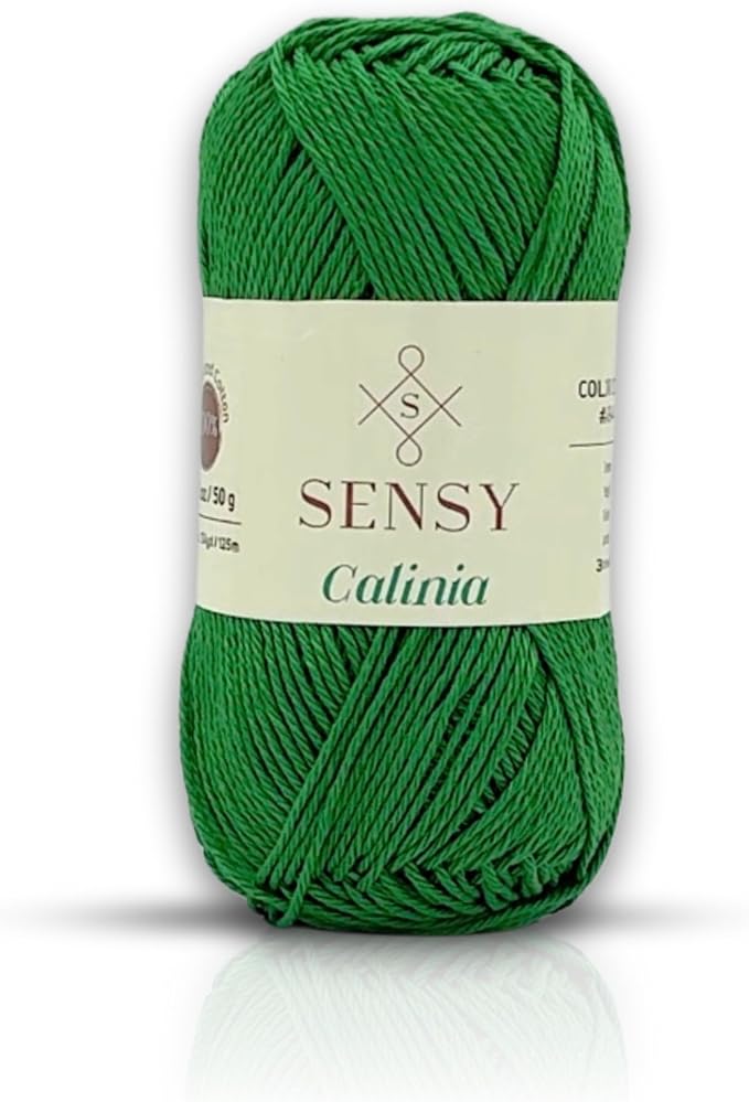 S Sensy Calinia-Mercerized Giza Cotton Amigurumi #2 Fine Yarn Green 131yds