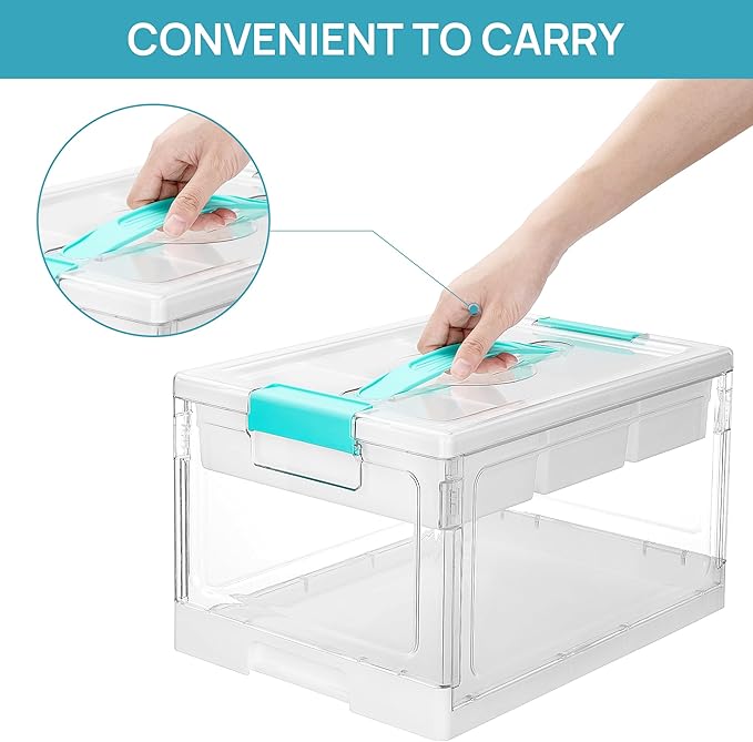 Vtopmart 24 QT Clear Plastic Craft Storage Box with Tray & Dividers, 2 Pack | Art Supply Organizer for Coloring Books, Craft Supplies, Modeling Clay, Molds, Easy Access