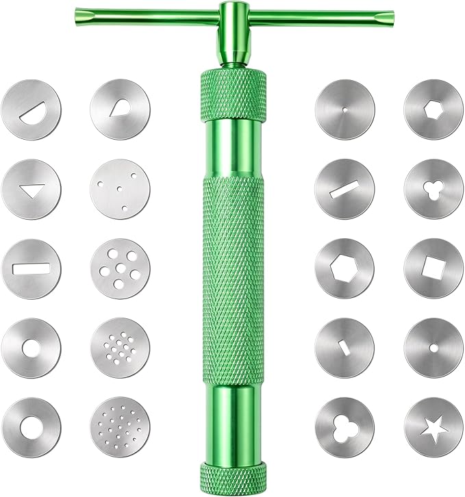 CZWESTC Stainless Steel Clay Extruder with 20 Pattern Discs