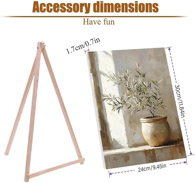 WUDWL Paint by Numbers Kit for Adults Framed Canvas, with Wooden Easel