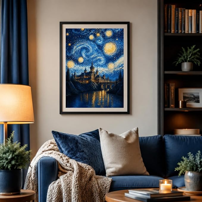 PINFFSHU Starry Night Diamond Painting Kits for Adult Beginners