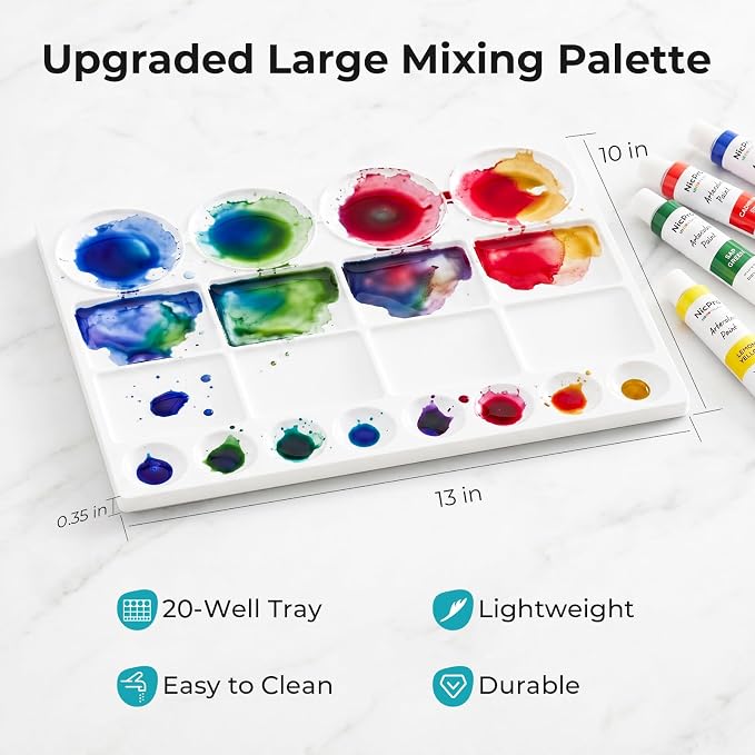 Nicpro Watercolor Paint Set for Adults, 36 Colors Watercolor Tube Set | 12ml/0.4oz Tube, 10 Squirrel Watercolor Brushes, 25-Sheet 9x12“ Watercolor Paper Book, 20-Well Palette, Water Color Supplies