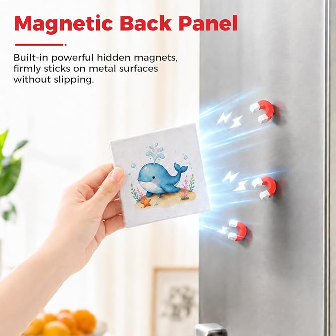 CONDA 15 Pack 4x4IN Mini Magnetic Canvas Panels, Small Canvases for Painting for Oil, Acrylic, Pouring Watercolor & Art Crafts DIY