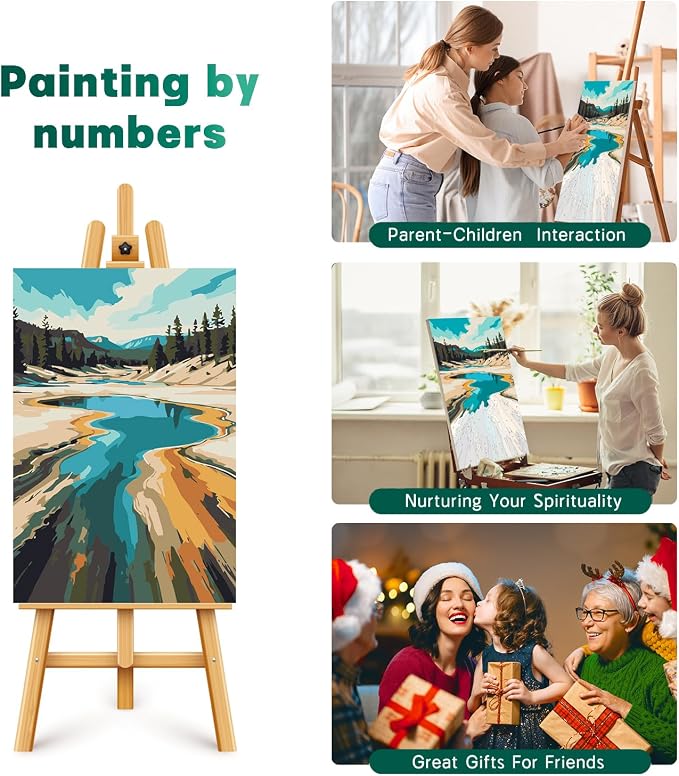 National Park Paint by Numbers Kit for Adults Beginner with Frame, Easy Landscape Adult Paint by Number Kits on Canvas, DIY Acrylic Number Painting for Adults for Home Decor for Gift 8x12 Inch