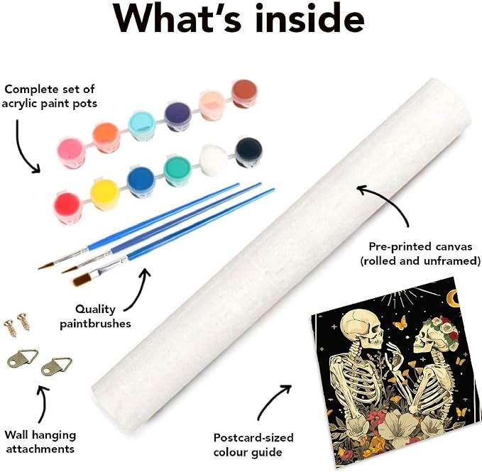 askkqtx Skull Lover Paint by Numbers Kit for Adults Unframed 16x20 Inch