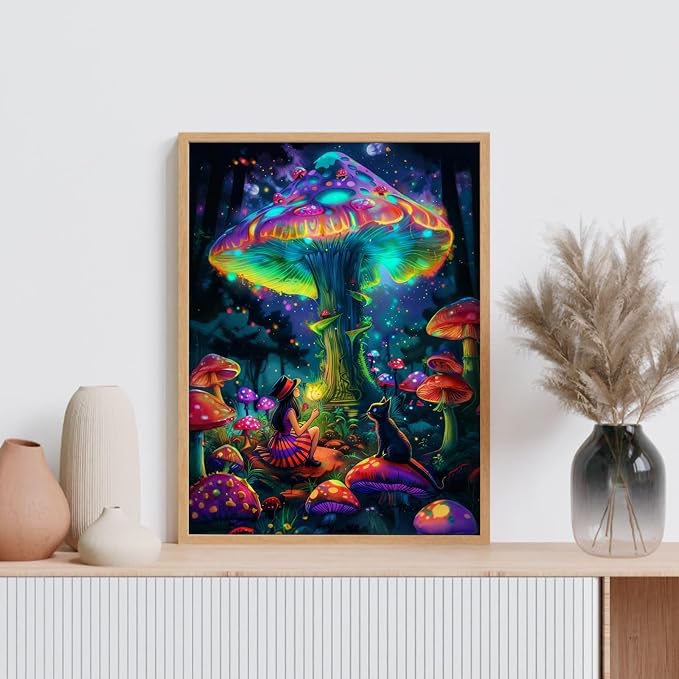 Diamond Art Kits for Adults, 5D Fantasy Mushroom Diamond Painting Kit