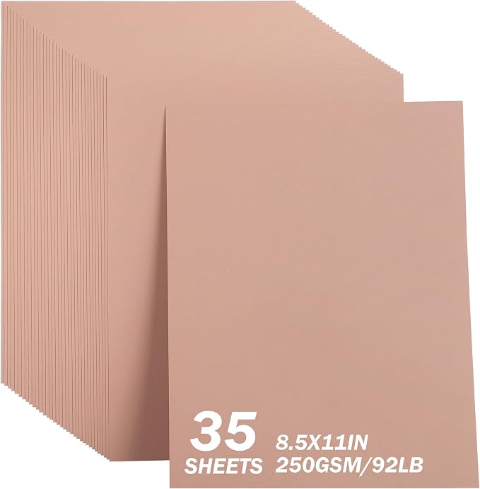 35 Sheets Dusty Terracotta Cardstock 8.5 x 11 Inch Boho Paper