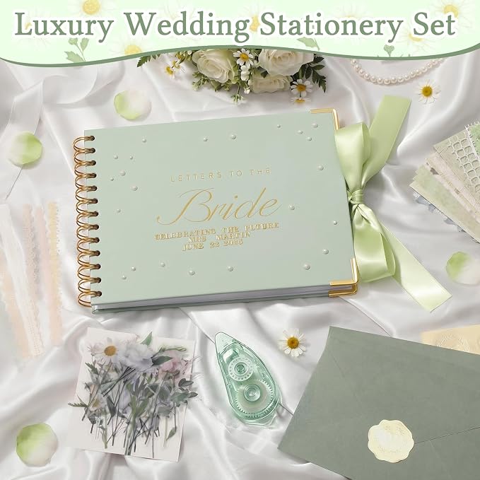 Letters to Bride Scrapbook,8.5 X 7 Inch,Classic,Green