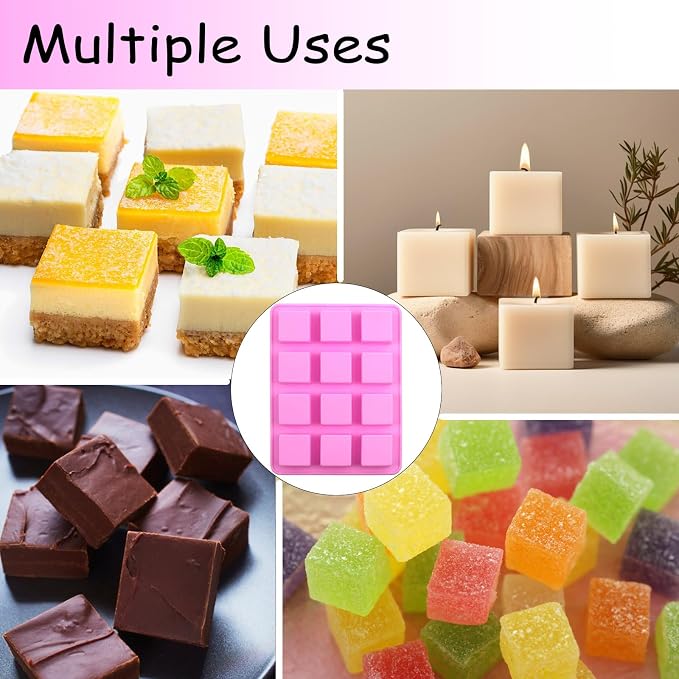 Wax Melts Molds Silicone,Square Candle Mold Silicone Molds for Wax Melts