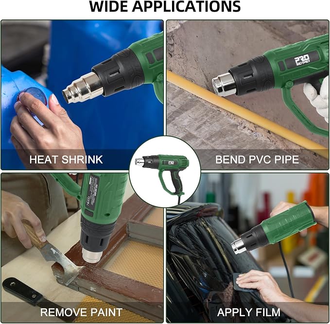 Prostormer 2000W Heat Gun 140°F-1022°F Variable Speed, 3-Setting