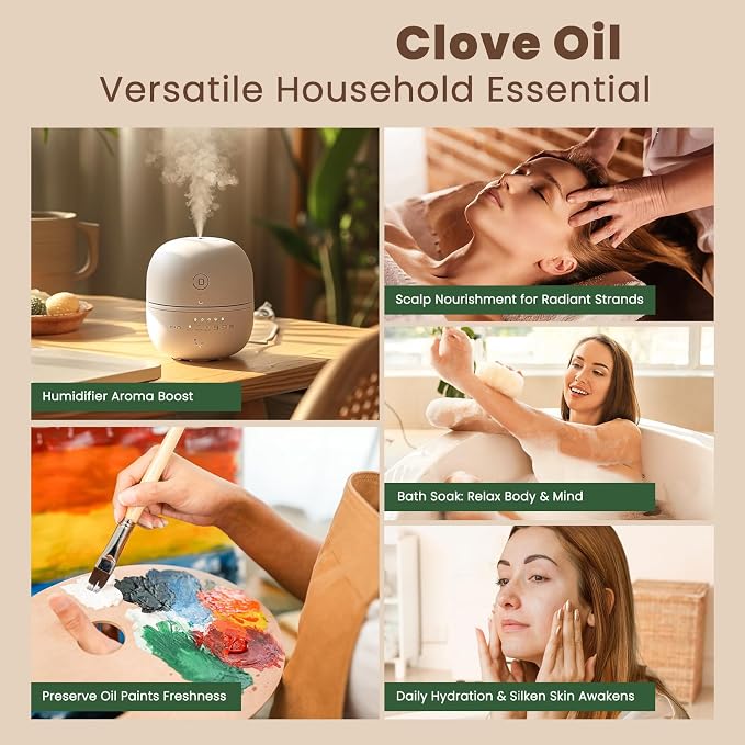 HIQILI Clove Essential Oil for Diffusers for Home, DIY, Large Capacity