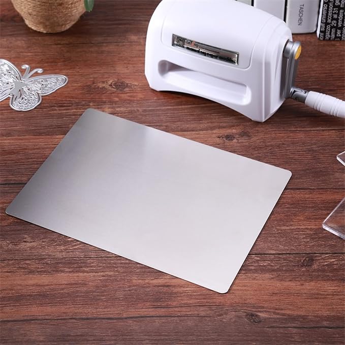 Stainless Metal Adapter Plate Cutting Machine Metal Shim Mat Pad for Thin Wafer Dies Increases Cutting Capability Scrapbooking Die-Cutting Metal Plate Adaptor 6x8.5 Inch Shims