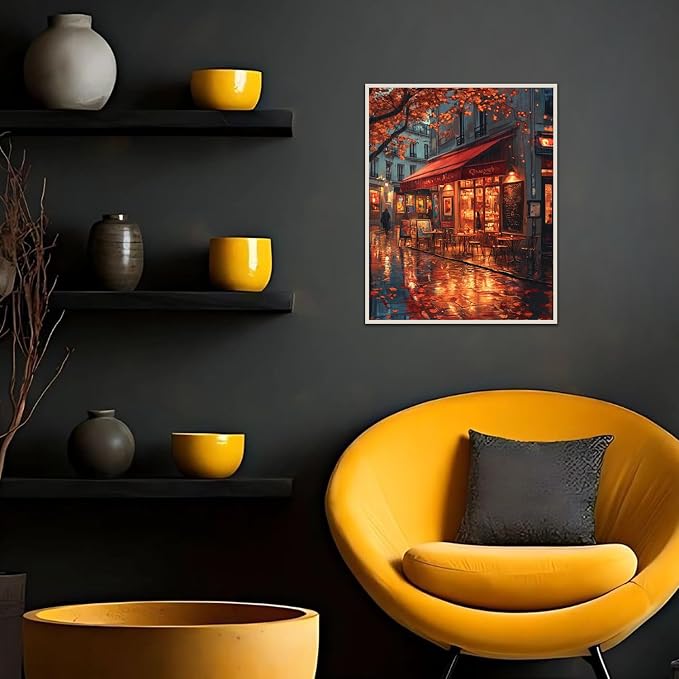 Banket Paint by Numbers Kit for Adults Beginner Landscape DIY Painting Kits for Adults City Easy Adult Paint by Number Kits on Canvas Color by Numbers for Gifts Home Wall Decor 16x20 Inch