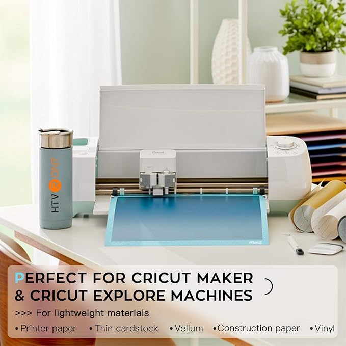 HTVRONT Light Grip Cutting Mat 12x12, 3 Pack, Quilting & Crafting | Compatible with Cricut Maker 4/3/Maker, Explore 5/4/3/Air 2/One Machine, Light Adhesive Sticky Quilting, Vinyl Crafts