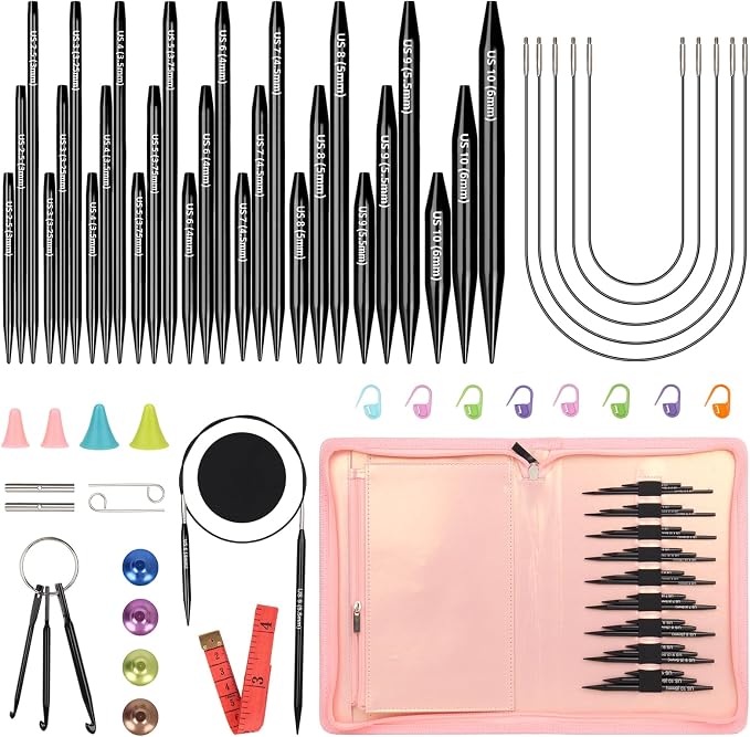 Katech Interchangeable Knitting Needles Set-27pcs Circular Knitting Needles