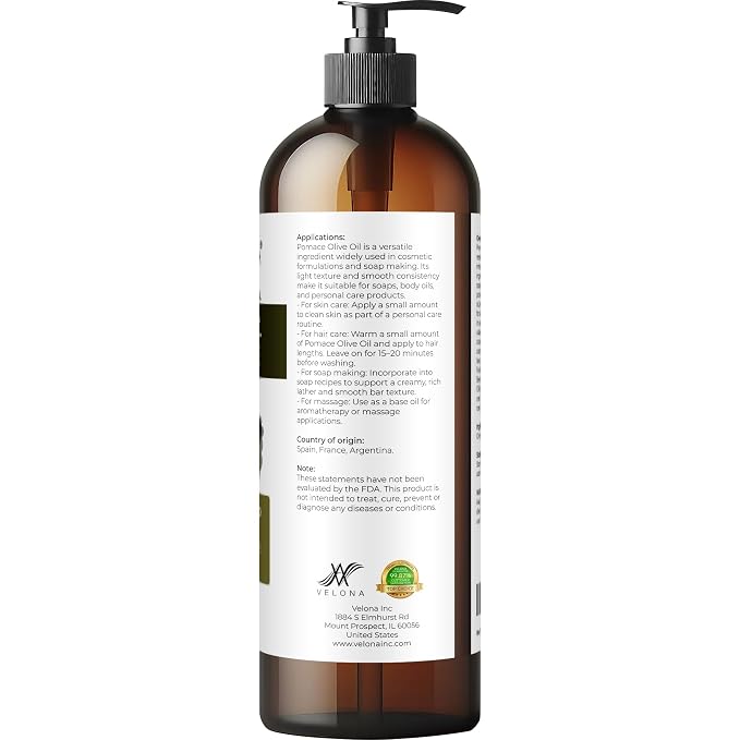 velona Olive Pomace Oil - 16 fl oz, Solvent Extracted, Refined, with Pump