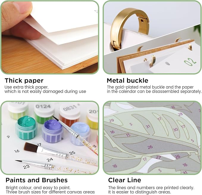 Lnjsipam Paint by Numbers Calendar 2027 - Plant Paint with Number for Gift | Plant Paint by Numbers Calendar, Easy DIY Calendar, Unique Gift for New Year, Plant Paint by Number Kit for Adults