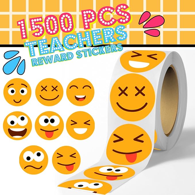 1500 Pcs Smiley Face Stickers Motivational Stickers for Teachers