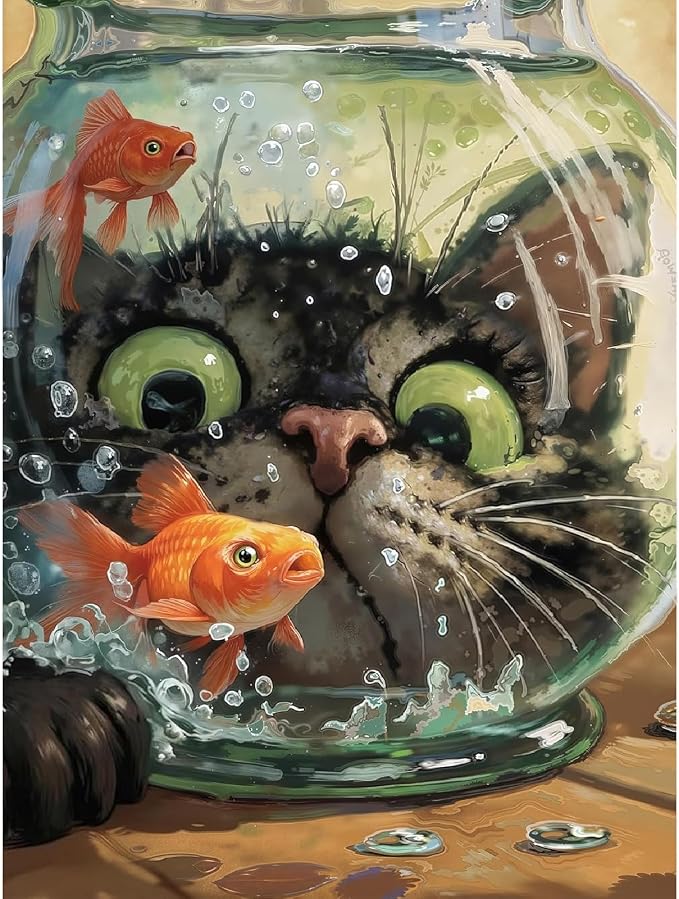 Paint by Numbers Kit for Adults,Cute Cat DIY Paint by Number 12x16 In | Paint by Number for Beginner,Adult Paint by Number,HD Color Canvas,DIY Tool Kits,Stress Relief Craft,Great Gift,Without Frame