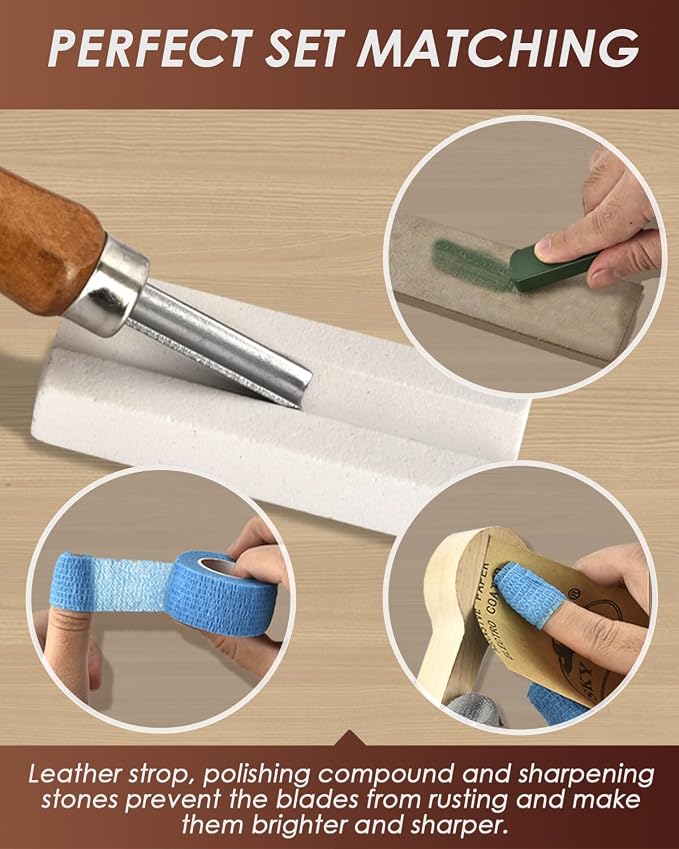 Wood Carving Kit Whittling Kit: Wood Carving Knife Tools with Leather Case | Deluxe Woodworking Hobby Kit for Beginners Adult Kids, Relaxing Creative Projects, DIY Art Craft Gift for Men Teens