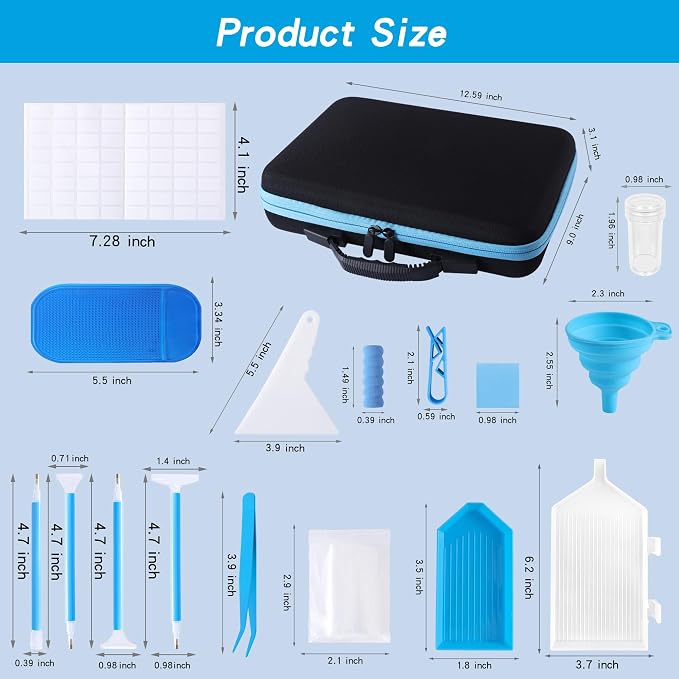 LYMUSUMI Diamond Art Storage Containers 60 Slots Portable