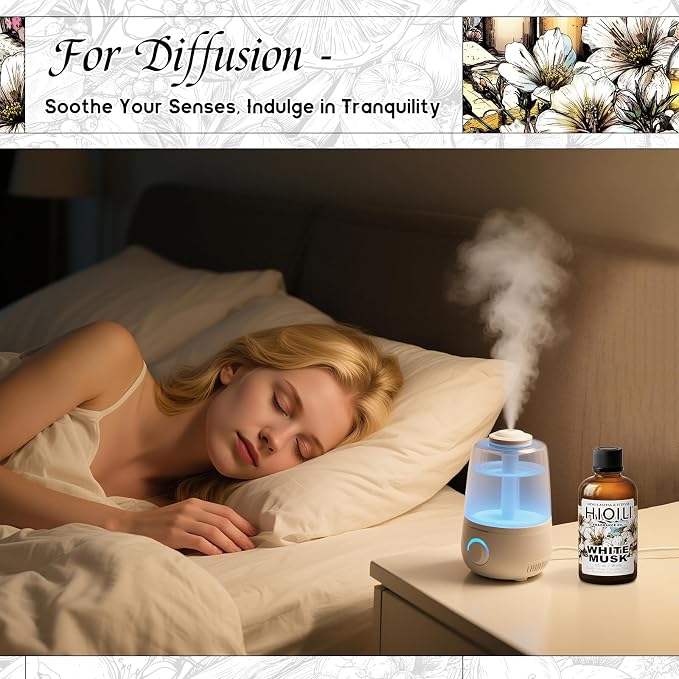 HIQILI White Musk Fragrance Oil, Musk Perfume for Women - 1 Fl Oz