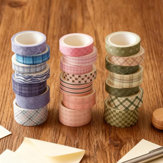 Vintage Washi Tape Set 21 Rolls - Scrapbooking & Journaling Supplies, Retro Floral/Cute Decorative Tapes for Junk/Bullet/Bible Journals, Craft Tape for DIY, Gift for Crafters