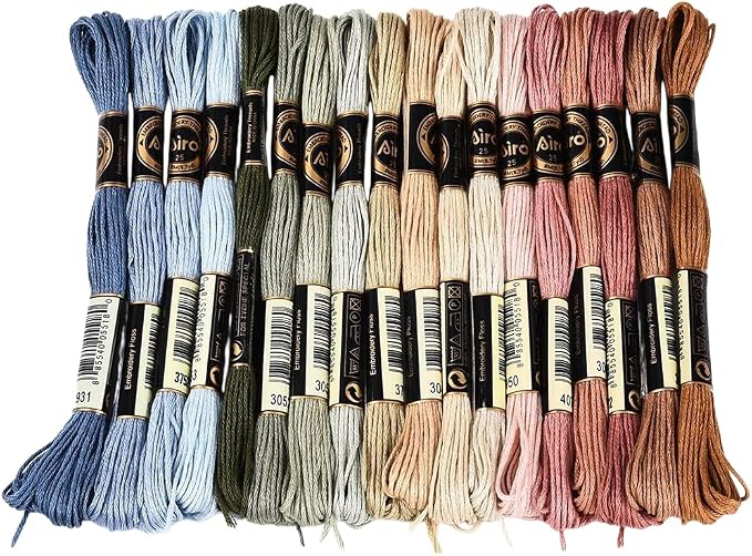 18 Skeins 157.5 Yards Variegated Cross Stitch Floss Colorful Friendship Bracelet String Gradient 6 Ply Polyester Embroidery Threads Bulk for Sewing Making Jewelry Needlecraft Knitting DIY